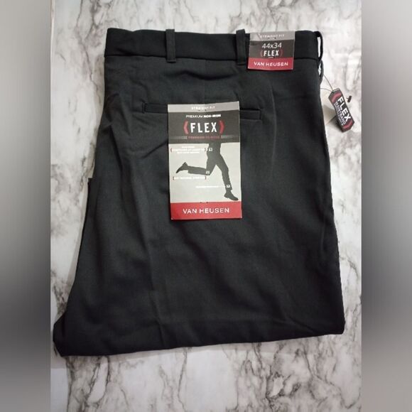 NWT Van Heusen Flex Dress Pants Straight Leg Dark Grey Size 44X34 - Picture 1 of 7